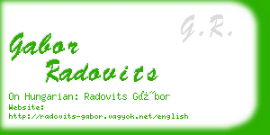 gabor radovits business card